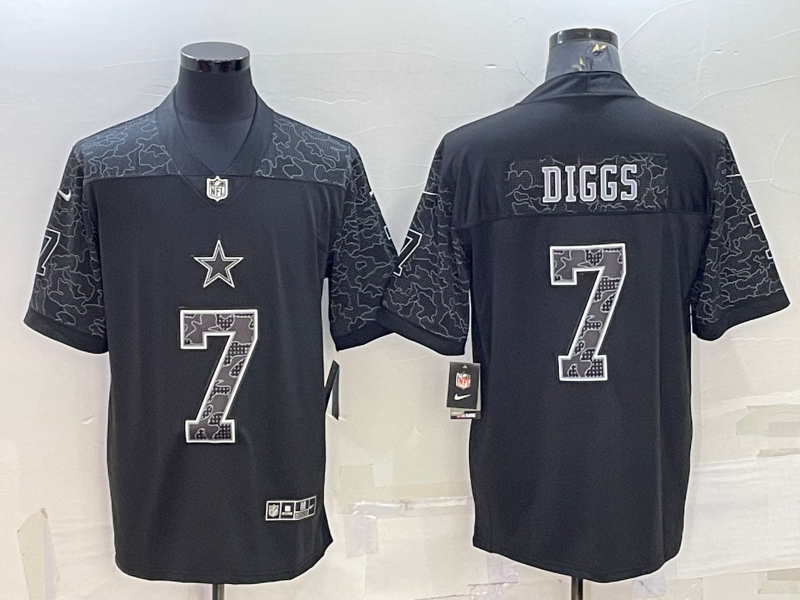Men’s Dallas Cowboys Trevon Diggs #7 Black RFLCTV Limited Jersey