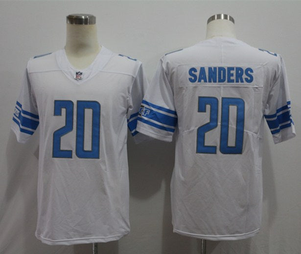 Men’s Detroit Lions Barry Sanders #20 White Team Jersey