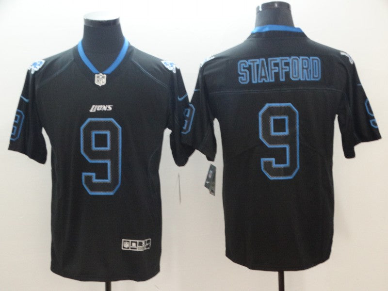 Men’s Detroit Lions Matthew Stafford #9 Black Authentic Jersey