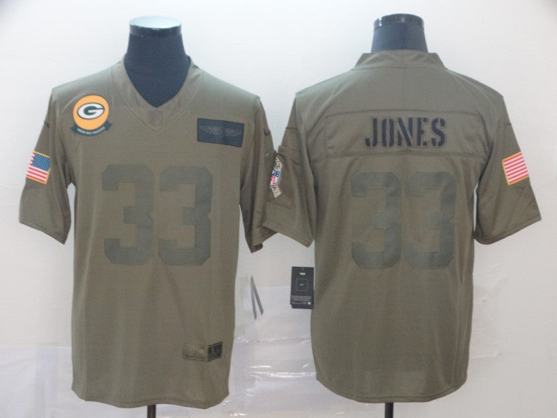 Men’s Green Bay Packers Aaron Jones #33 Brown Jersey