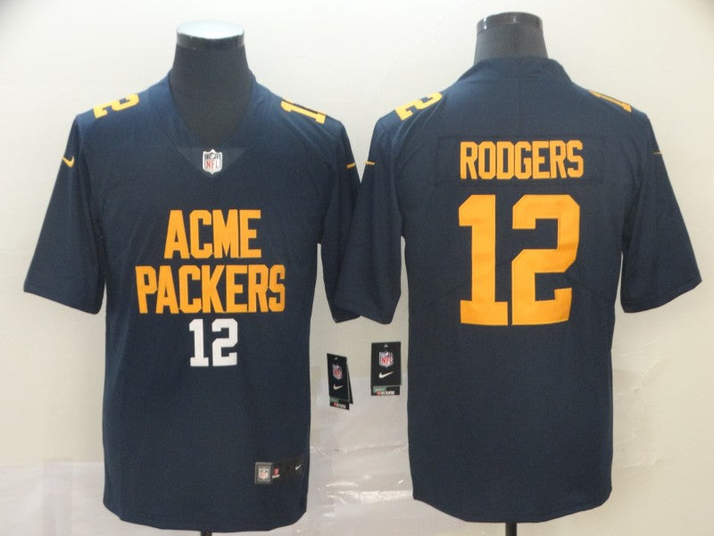 Men’s Green Bay Packers Aaron Rodgers #12 Navy City Edition Jersey