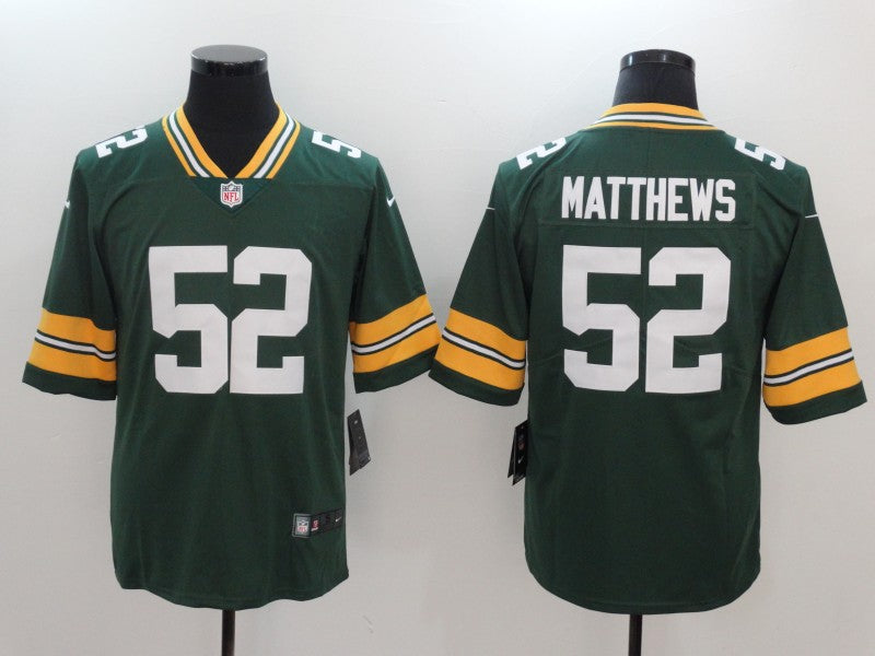 Men’s Green Bay Packers Clay Matthews #52 Green Jersey