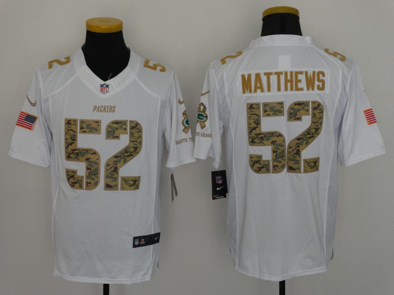 Men’s Green Bay Packers Clay Matthews #52 White Jersey