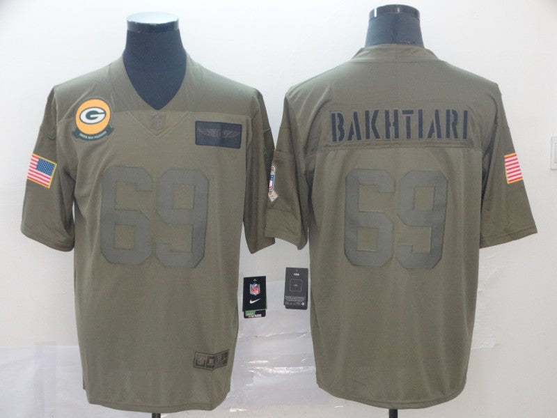 Men’s Green Bay Packers David Bakhtiari #69 Brown Jersey