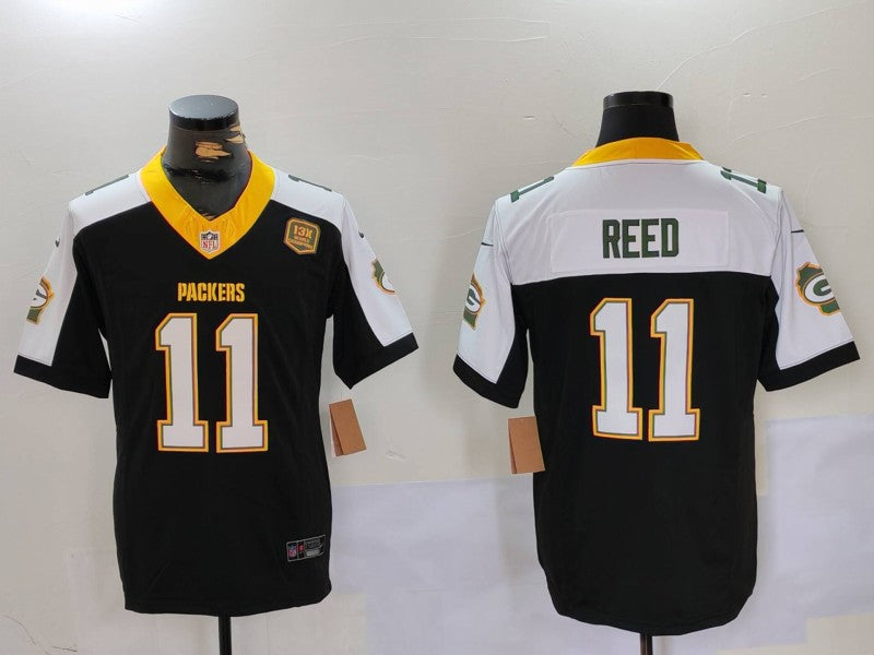 Men’s Green Bay Packers Jayden Reed #11 Black Jersey