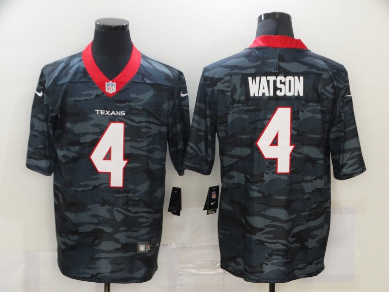 Men’s Houston Texans Deshaun Watson #4 Gray Camouflage Jersey