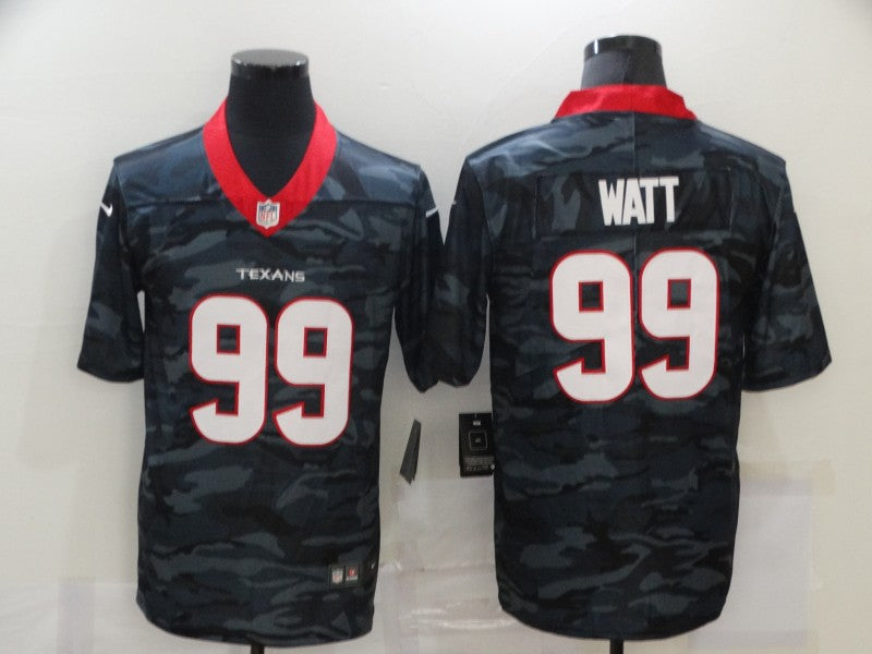 Men’s Houston Texans J.J. Watt #99 Gray Camouflage Jersey
