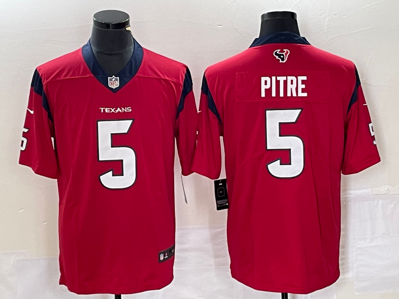 Men’s Houston Texans Jalen Pitre #5 Red Jersey