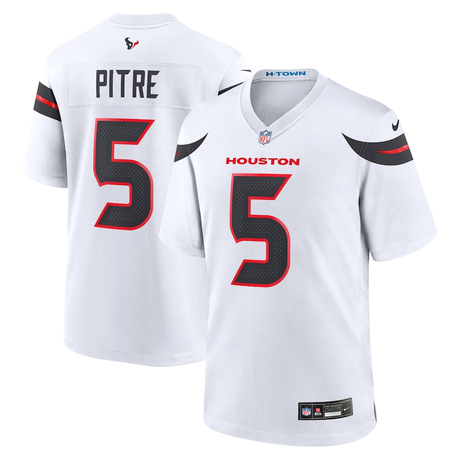 Men’s Houston Texans Jalen Pitre #5 White Jersey