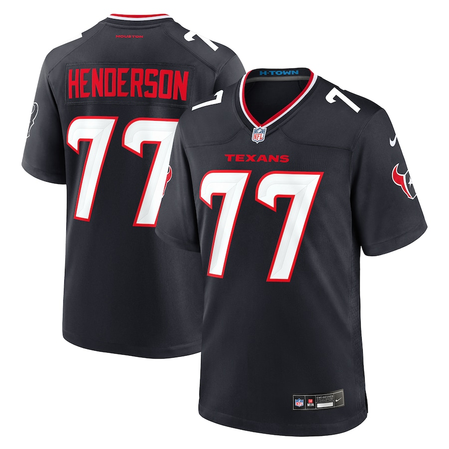 Men’s Houston Texans LaDarius Henderson #77 Navy Jersey