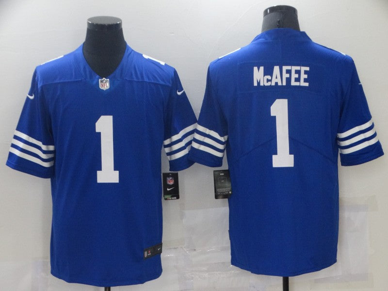Men’s Indianapolis Colts Pat McAfee #1 Blue Jersey