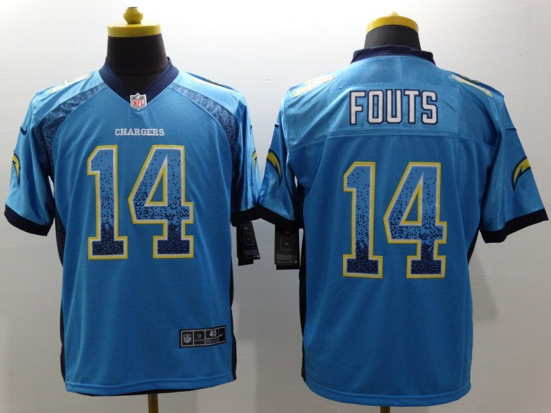 Men’s Los Angeles Chargers Dan Fouts #14 Blue Jersey