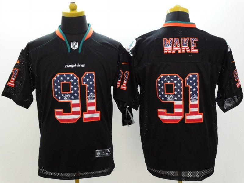 Men’s Miami Dolphins Cameron Wake #91 Black Jersey