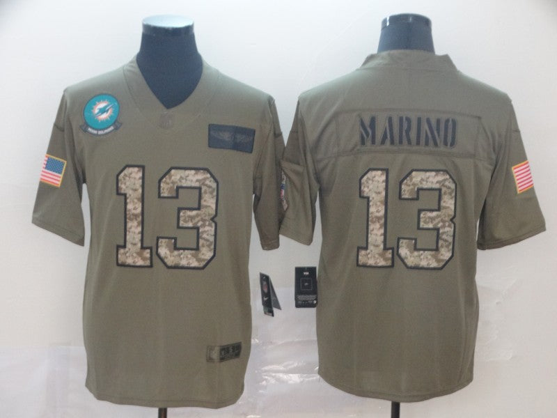 Men’s Miami Dolphins Dan Marino #13 Brown Jersey