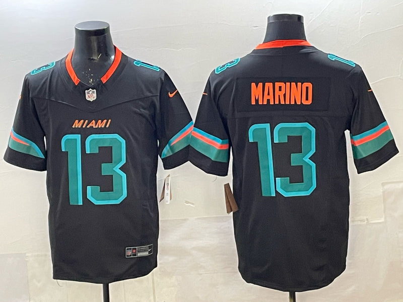 Men’s Miami Dolphins Dan Marino #13 Pitch Blue 2025 Rivalries Collection Limited Jersey
