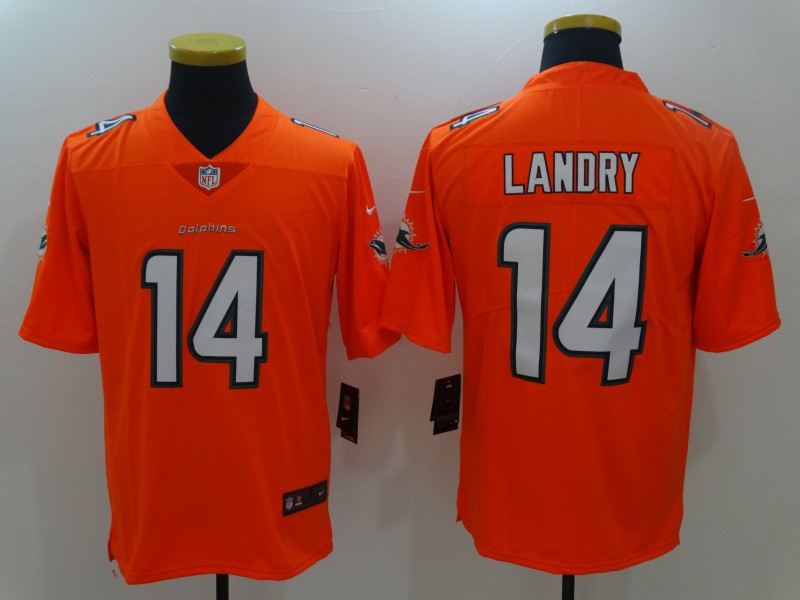 Men’s Miami Dolphins Jarvis Landry #14 Orange Jersey