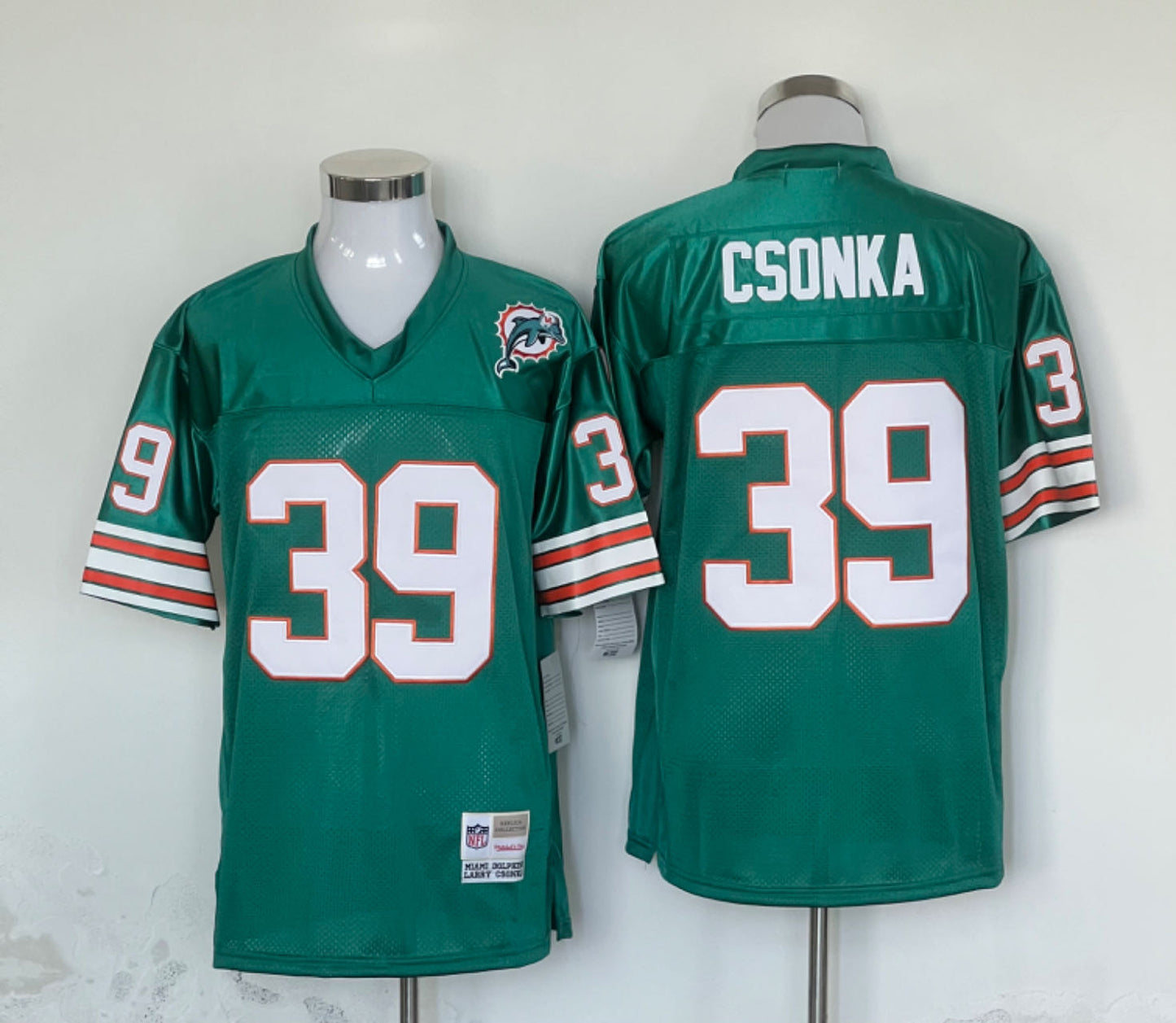 Men’s Miami Dolphins Larry Csonka Mitchell & Ness Aqua Legacy Jersey