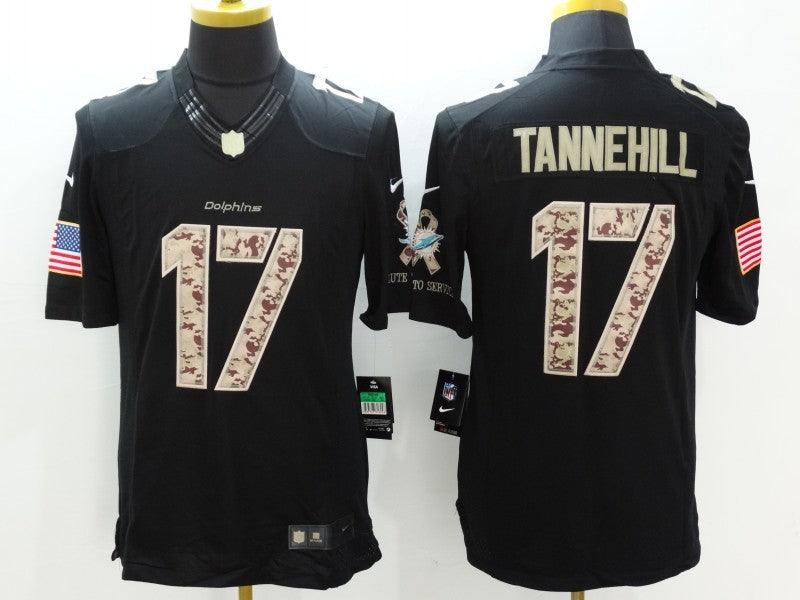 Men’s Miami Dolphins Ryan Tannehill #17 Black Jersey