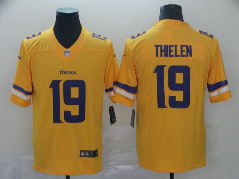 Men’s Minnesota Vikings #19 Adam Thielen Jersey Yellow