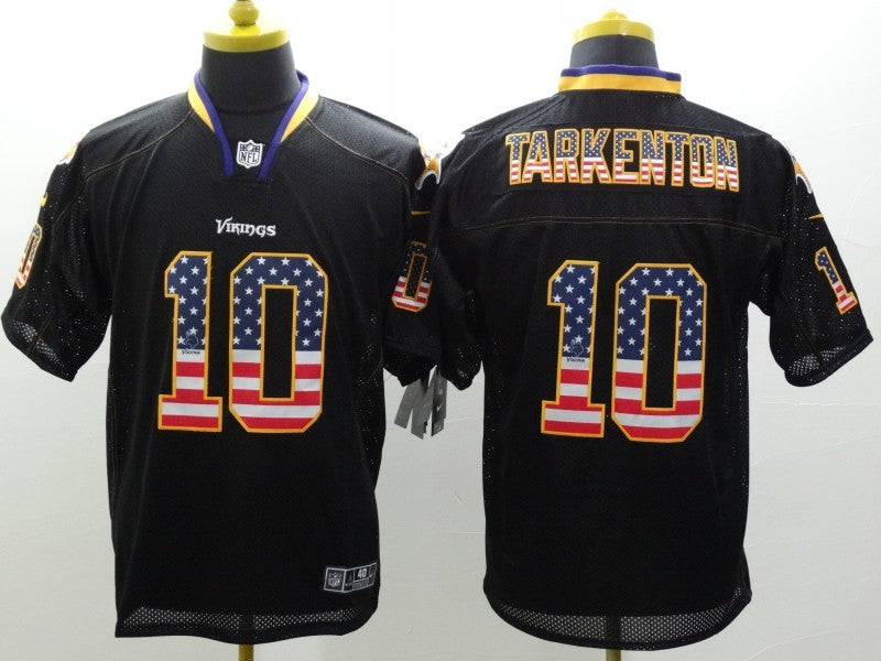 Men’s Minnesota Vikings Fran Tarkenton #10 Black Jersey
