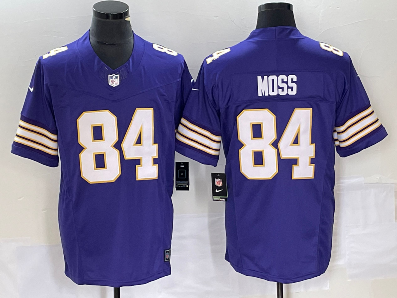 Men’s Minnesota Vikings Randy Moss #84 Purple Classic Jersey