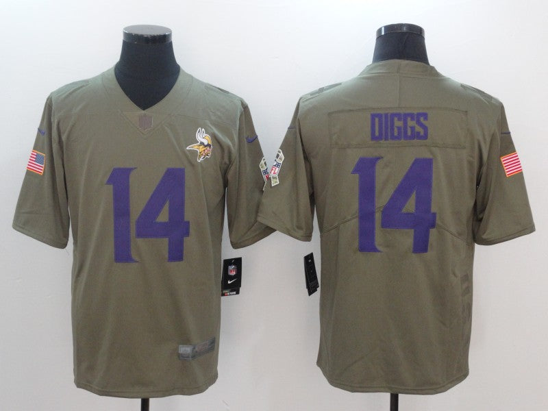 Men’s Minnesota Vikings Stefon Diggs #14 Brown Jersey