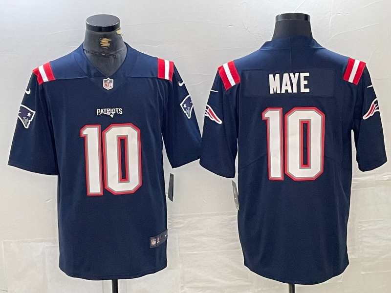 Men’s New England Patriots Drake Maye #10 Navy Jersey