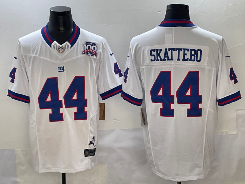Men’s New York Giants Cam Skattebo #44 White Jersey