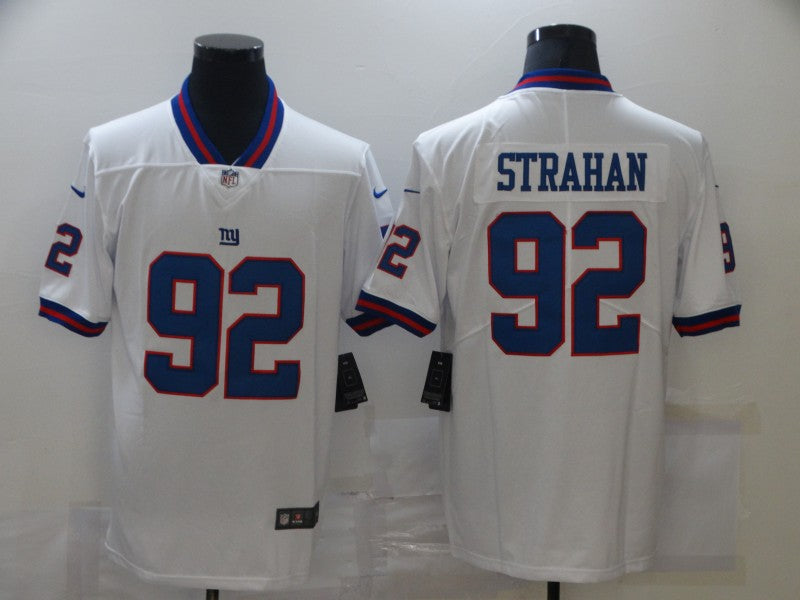 Men’s New York Giants Michael Strahan #92 White Jersey