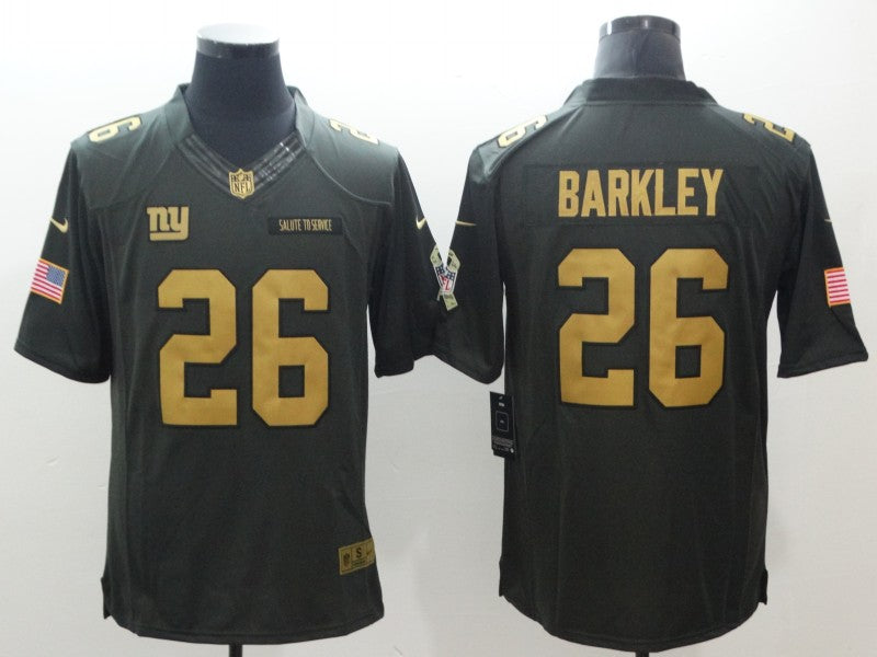 Men’s New York Giants Saquon Barkley #26 Army Green Jersey