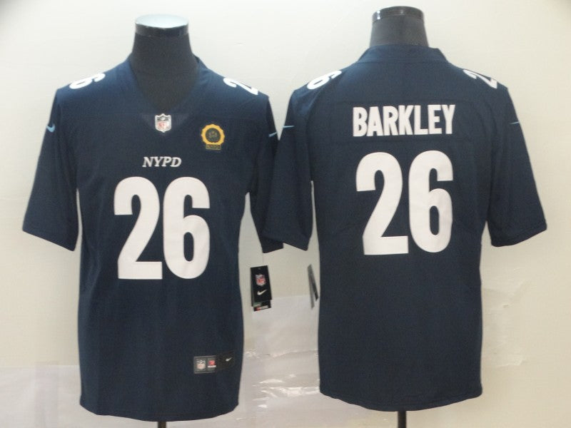 Men’s New York Giants Saquon Barkley #26 Navy City Edition Jersey