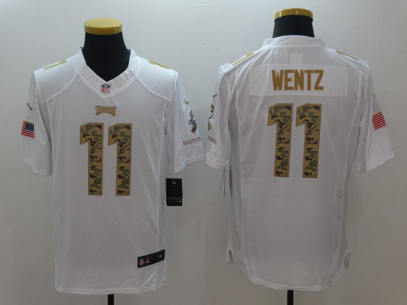 Men’s Philadelphia Eagles #11 Carson Wentz White Jersey