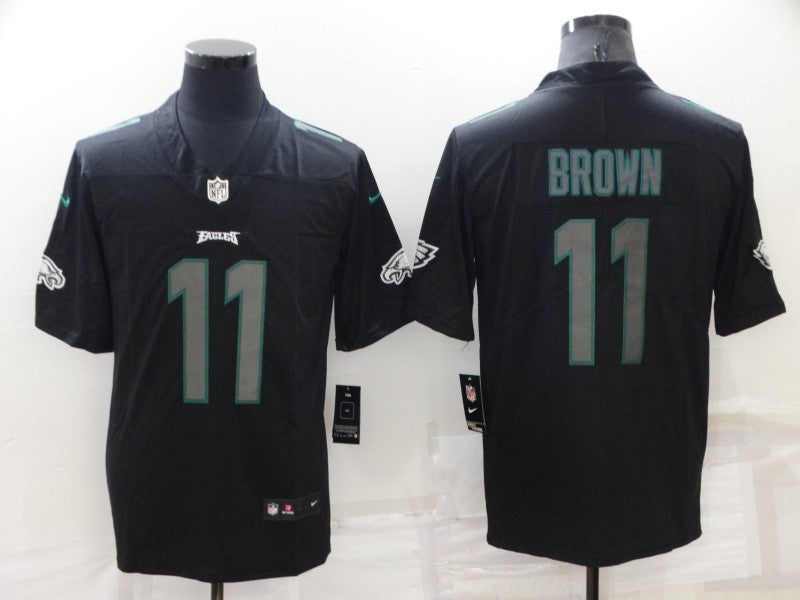Men’s Philadelphia Eagles A.J. Brown #11 Black Authentic Jersey