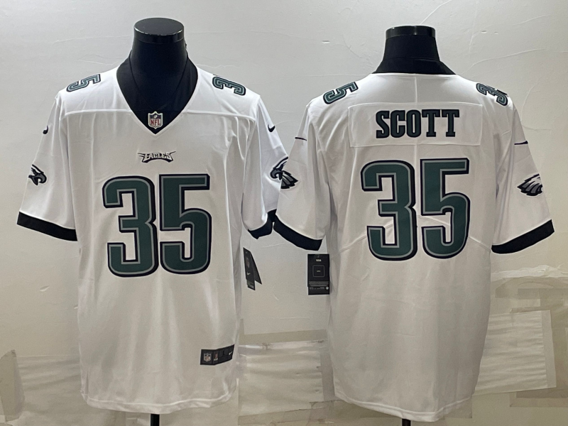 Men’s Philadelphia Eagles Boston Scott #35 White Jersey