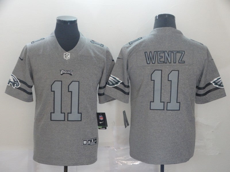 Men’s Philadelphia Eagles Carson Wentz #11 Gray Team Jersey