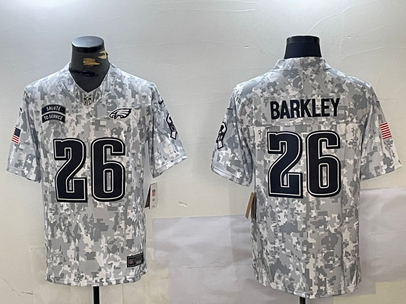 Men’s Philadelphia Eagles Saquon Barkley #26 Arctic Camo 2024 Salute to Service Limited Jersey