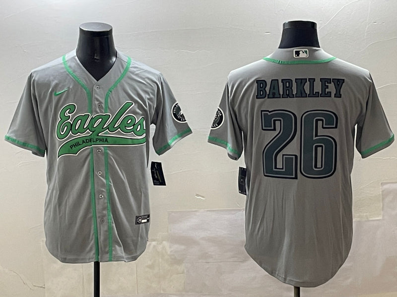 Men’s Philadelphia Eagles Saquon Barkley #26 Gray Jersey