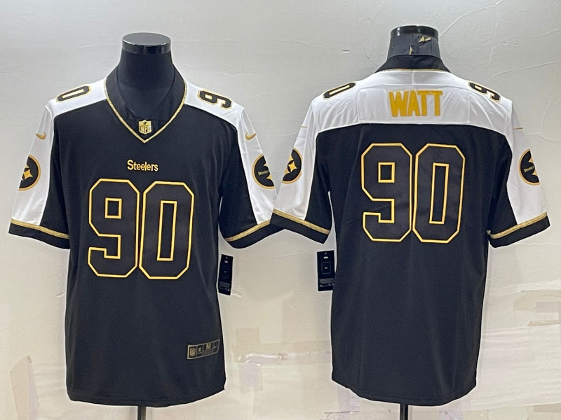 Men’s Pittsburgh Steelers #90 T.J. Watt Black Jersey