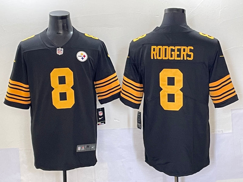 Men’s Pittsburgh Steelers Aaron Rodgers #8 Black Alternate Jersey