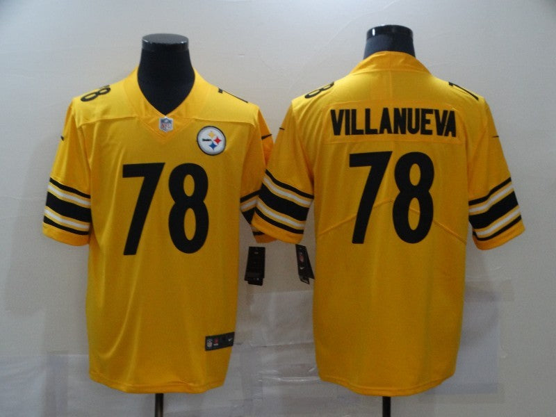 Men’s Pittsburgh Steelers Alejandro Villanueva #78 Gold Inverted Team Jersey