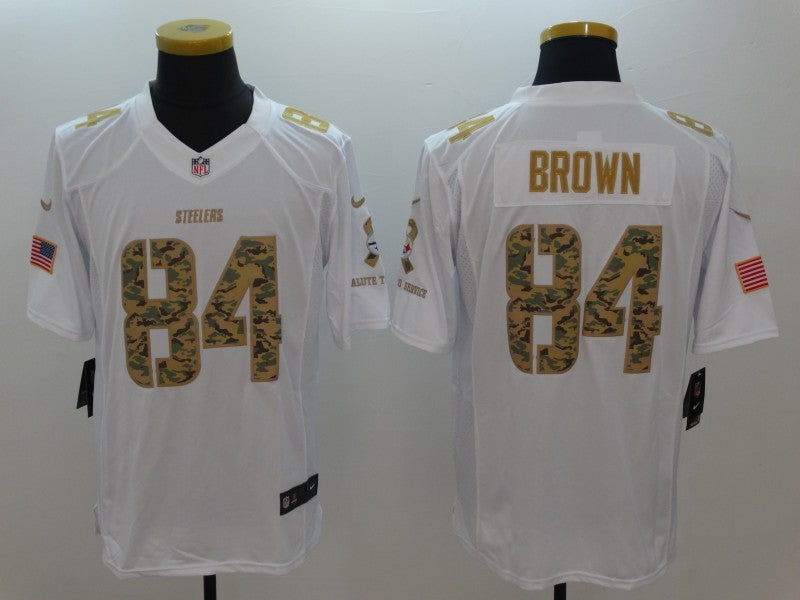 Men’s Pittsburgh Steelers Antonio Brown #84 White Jersey