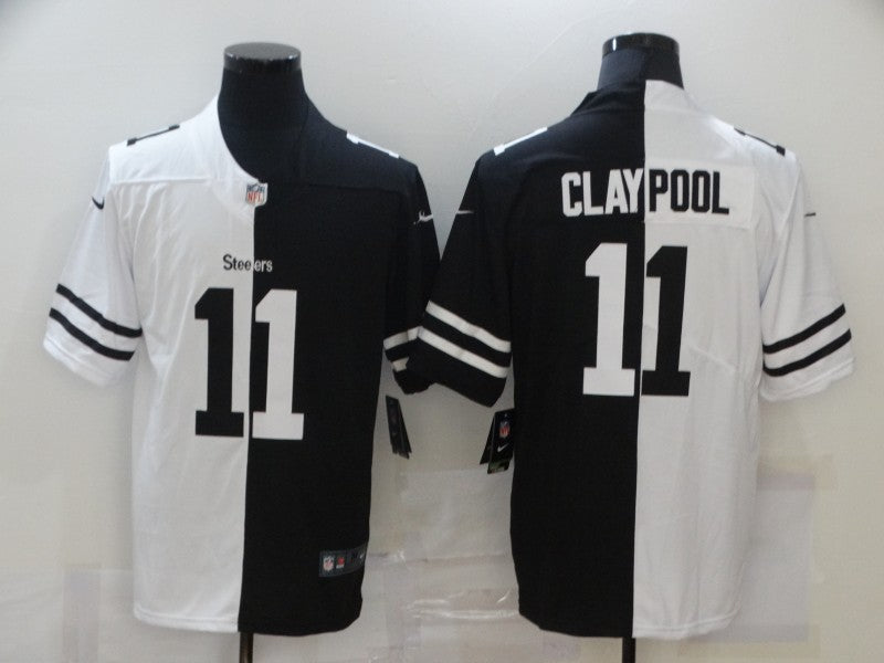 Men’s Pittsburgh Steelers Chase Claypool #11 Black/White Jersey