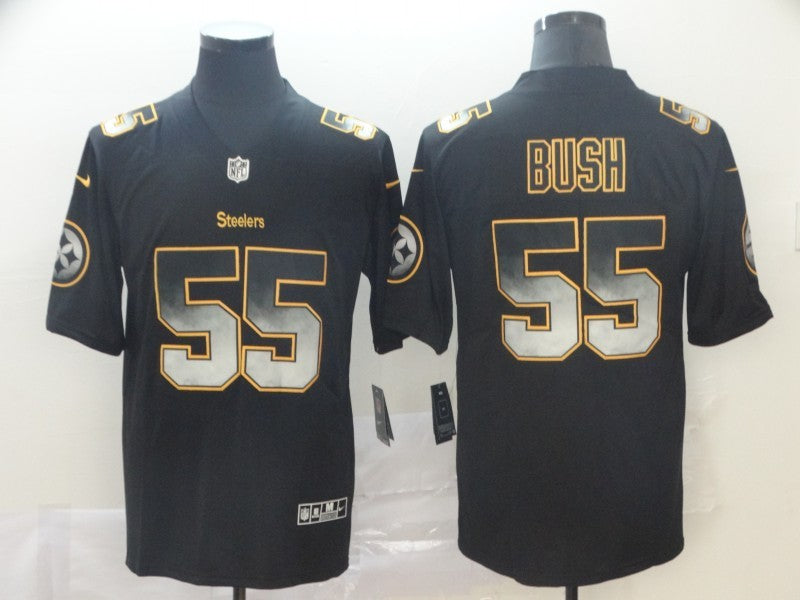 Men’s Pittsburgh Steelers Devon Bush Jr. #55 Black Authentic Jersey