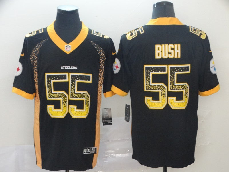 Men’s Pittsburgh Steelers Devon Bush Jr. #55 Black Jersey
