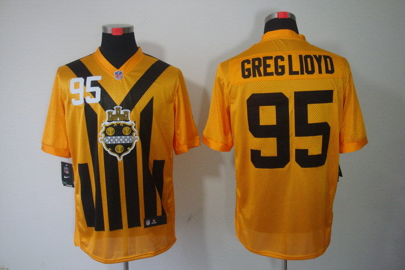 Men’s Pittsburgh Steelers Greg Lloyd #95 Gold Jersey