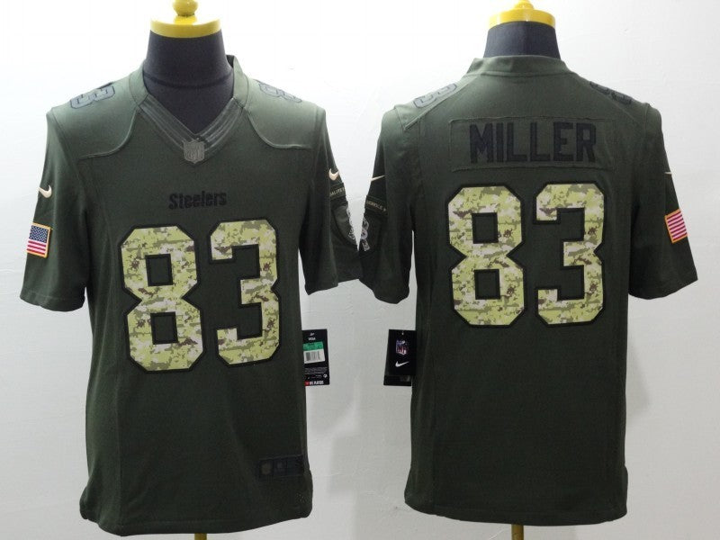 Men’s Pittsburgh Steelers Heath Miller #83 Army Green Jersey