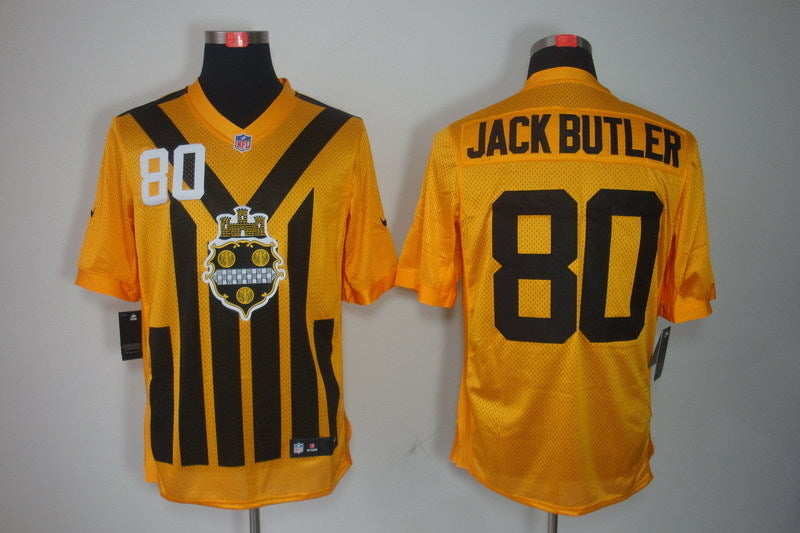 Men’s Pittsburgh Steelers Jack Butler #80 Gold Jersey