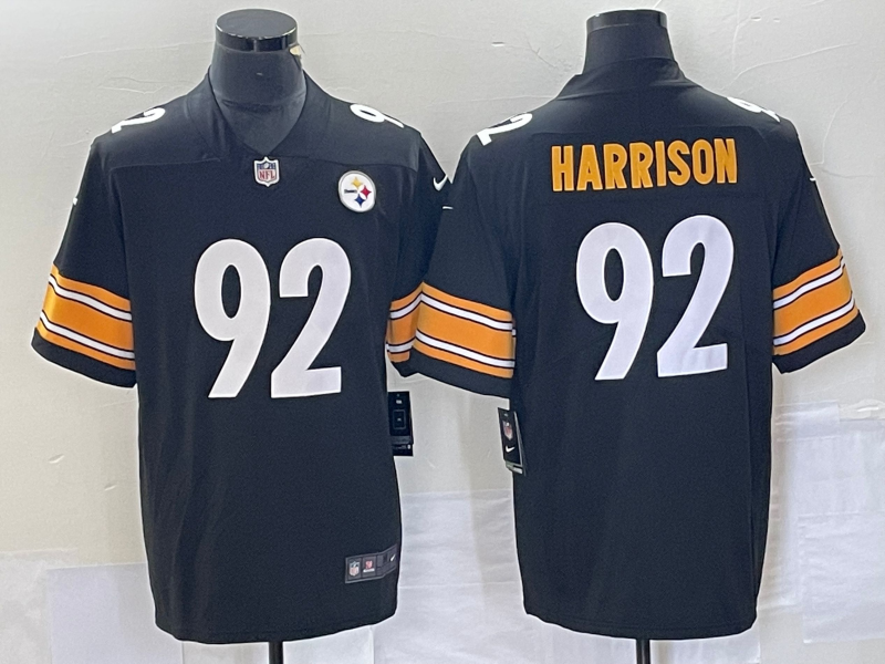 Men’s Pittsburgh Steelers James Harrison #92 Black Retired Jersey