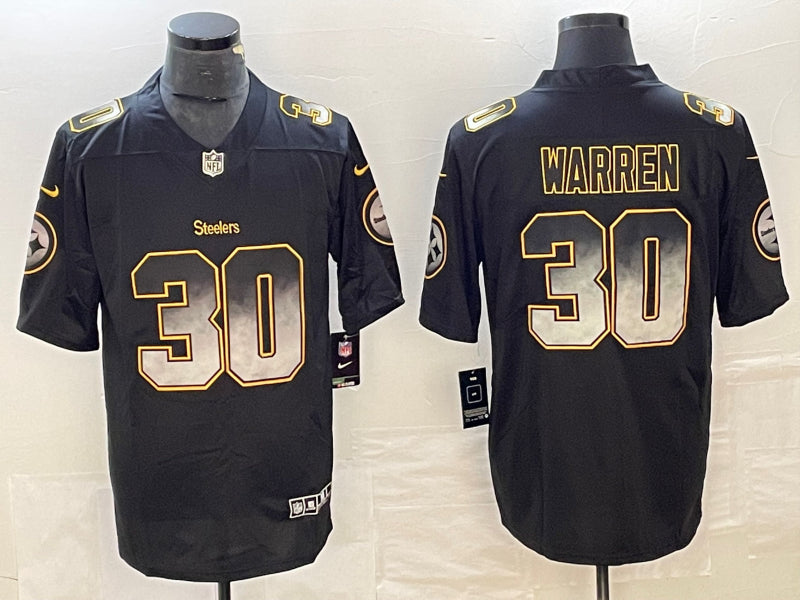 Men’s Pittsburgh Steelers Jaylen Warren #30 Black Alternate Jersey
