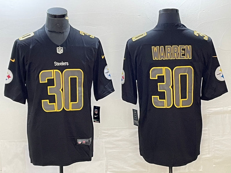 Men’s Pittsburgh Steelers Jaylen Warren #30 Black Jersey
